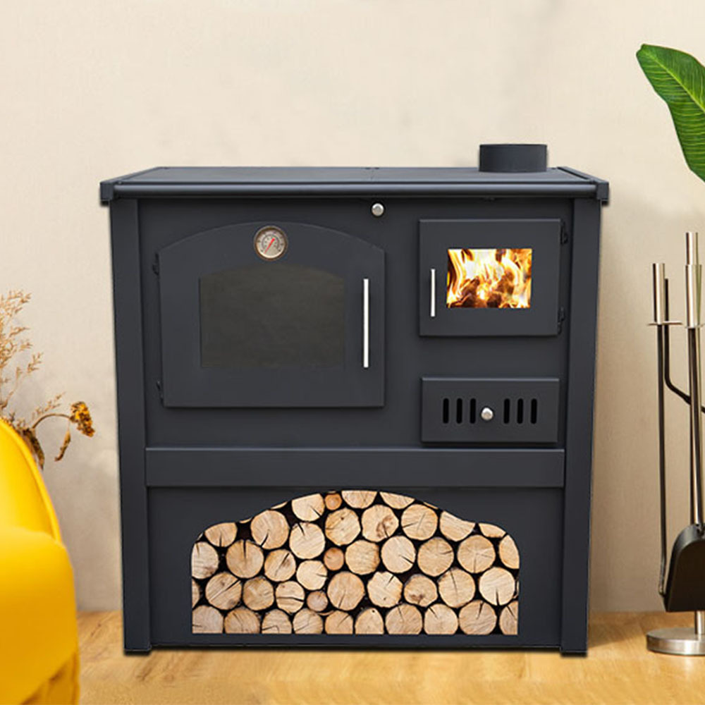 2024 Hot Sale Modern Design Heating Wood Burning Stove with Oven For Villa