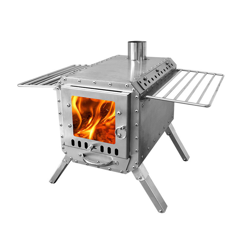 outdoor small camping cooking wood burning tent pellet heating stove