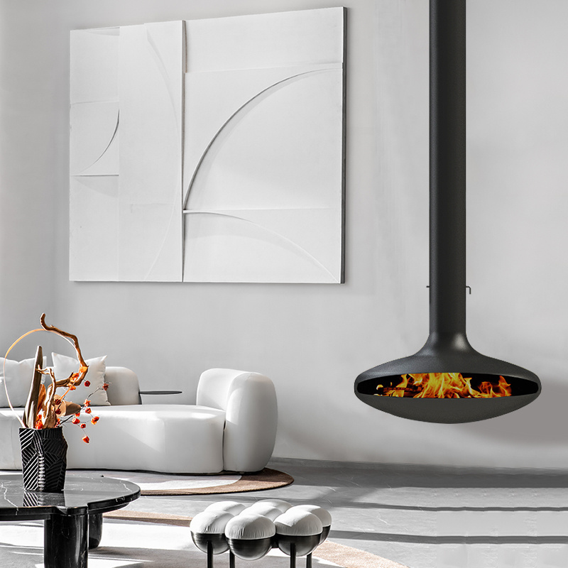 Hot Sale Indoor Hanging Fireplace Suspended Wood Burning Fireplace with Chimney