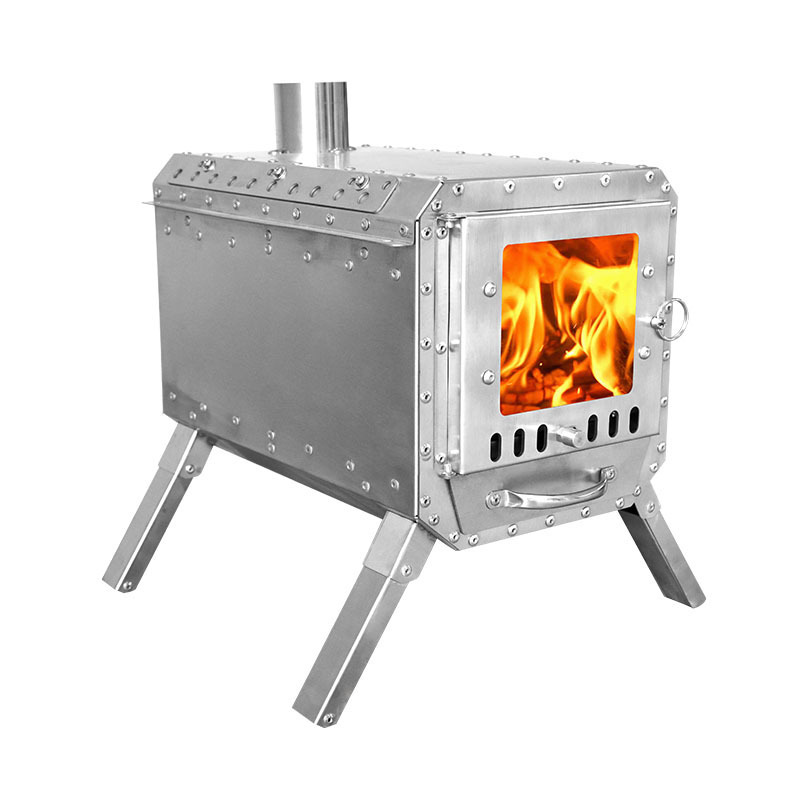 outdoor small camping cooking wood burning tent pellet heating stove