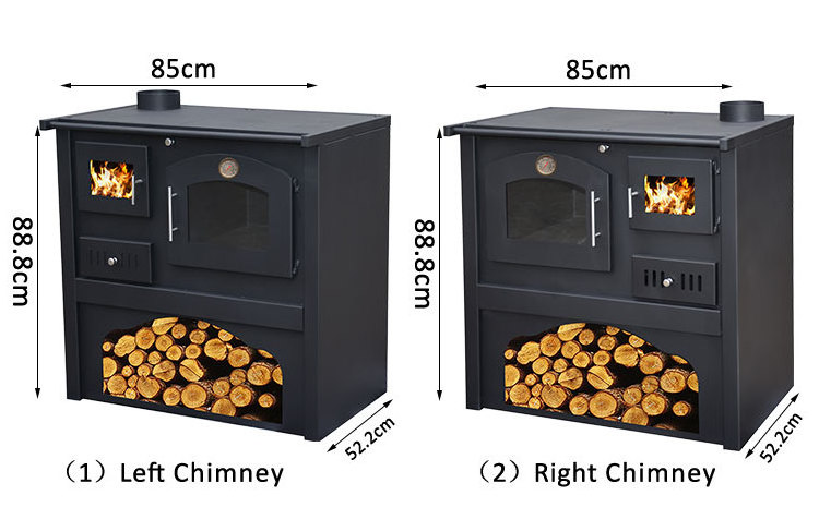 2024 Hot Sale Modern Design Heating Wood Burning Stove with Oven For Villa