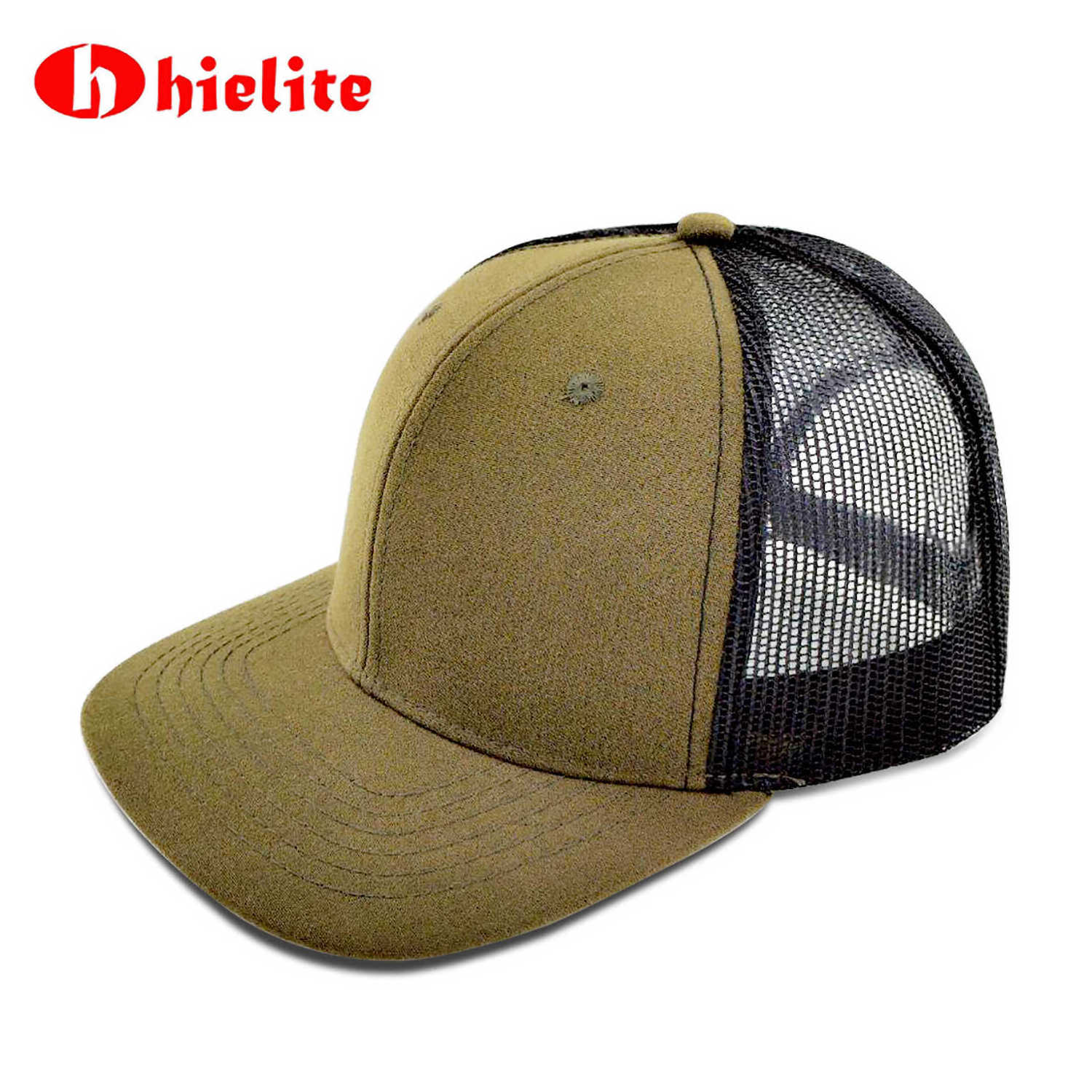 unisex  Wholesale Classic Brown hat black back net, strong air permeability summer wear snapback cap trucker