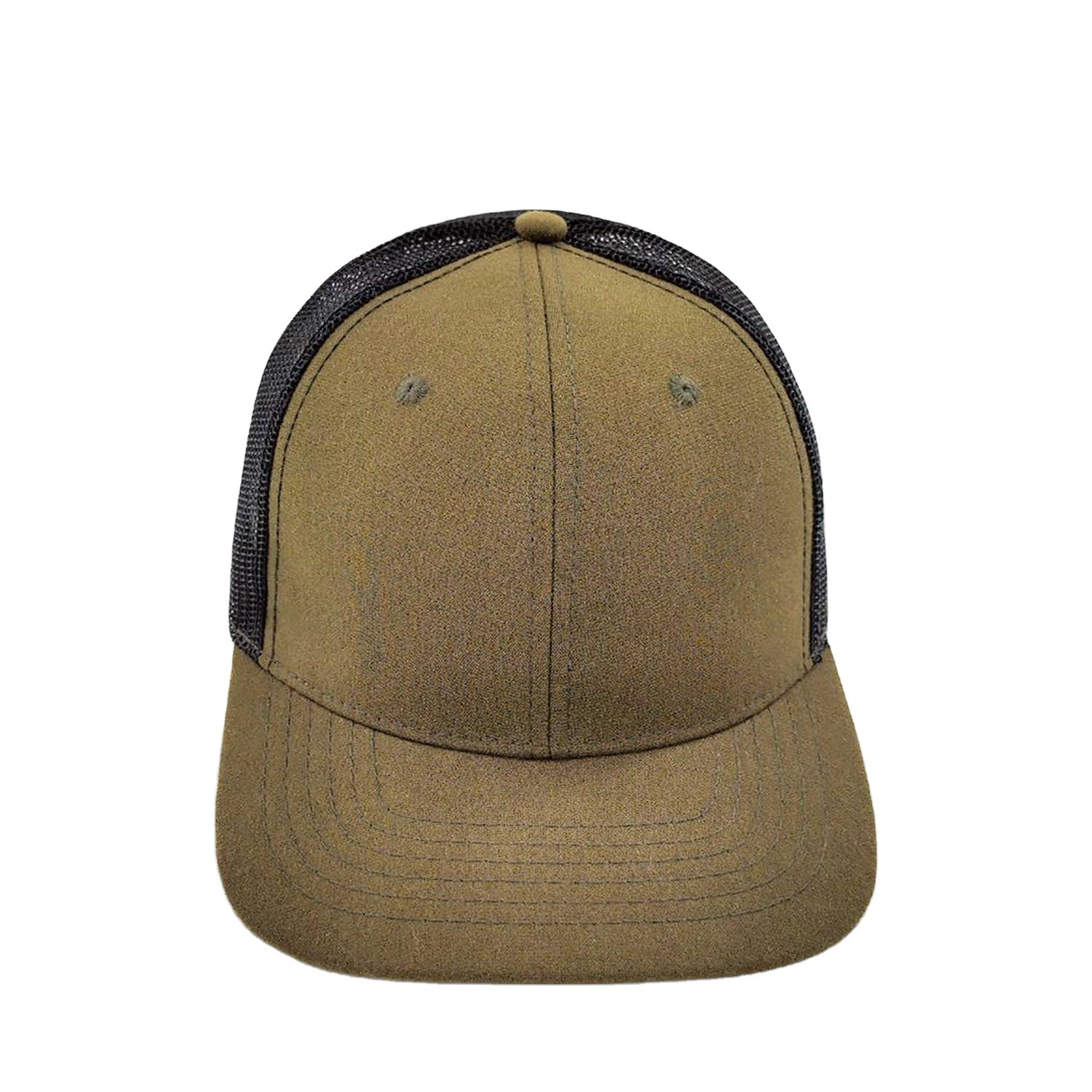 unisex  Wholesale Classic Brown hat black back net, strong air permeability summer wear snapback cap trucker