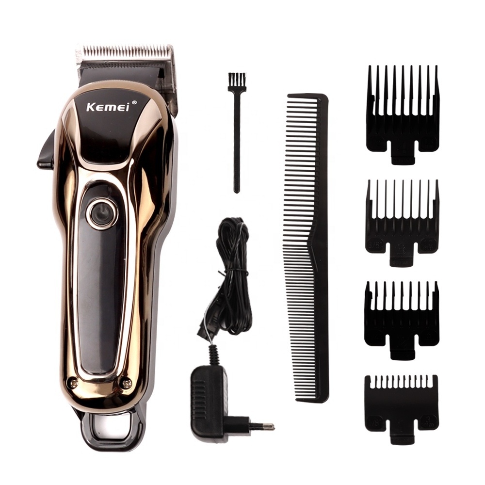 Kemei KM-1990 All-metal Professional Rechargeable Electric Hair Clipper Beard Shaver Trimmer Metal for Salon Barber Men Usb 1PCS