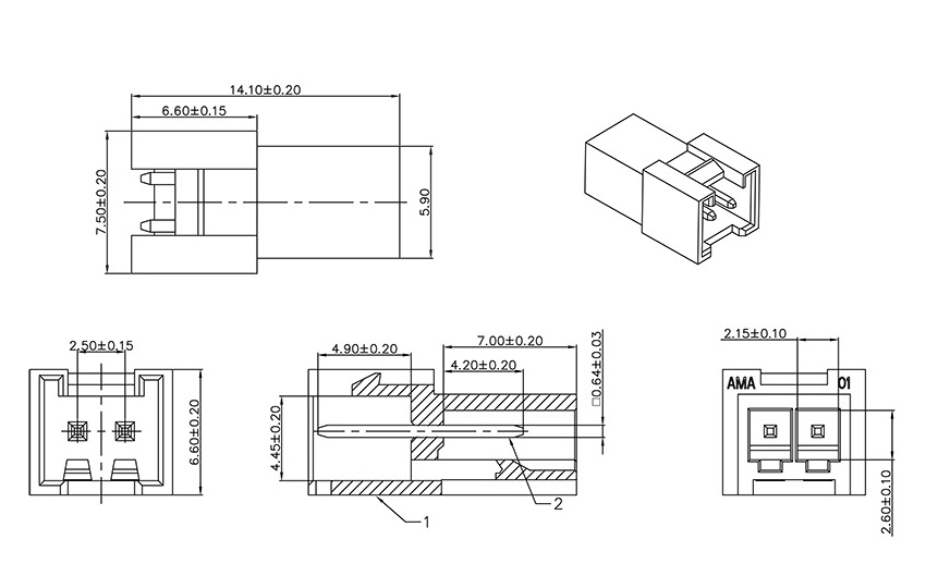 XHR 2.5mm Pitch pbt gf10 Electrical Terminal JMT Connector Best Selling Product