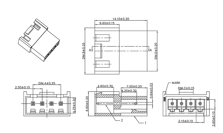 XHR 2.5mm Pitch pbt gf10 Electrical Terminal JMT Connector Best Selling Product