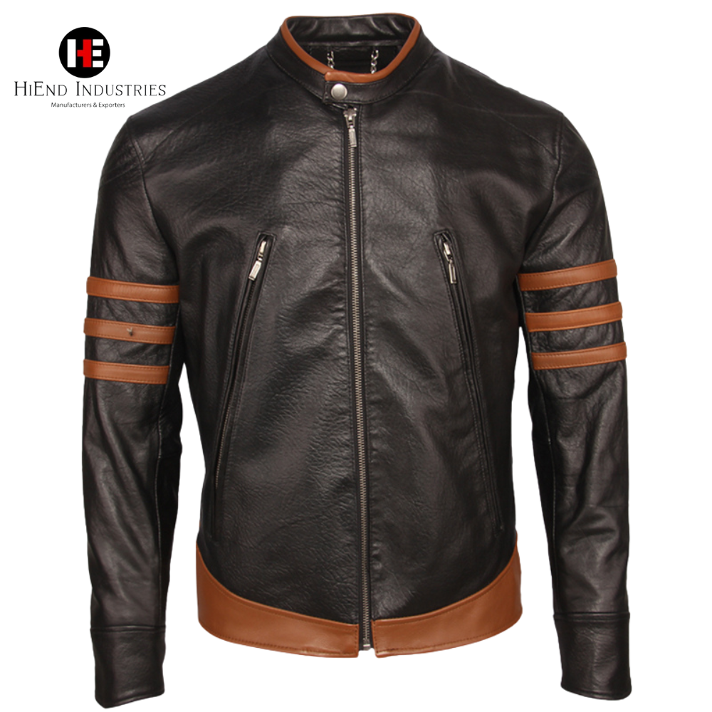 Genuine Black Leather Biker Jacket for Men - High-End Lambskin, Classic Motorcyclist Look, Great for Seasonal Wear.