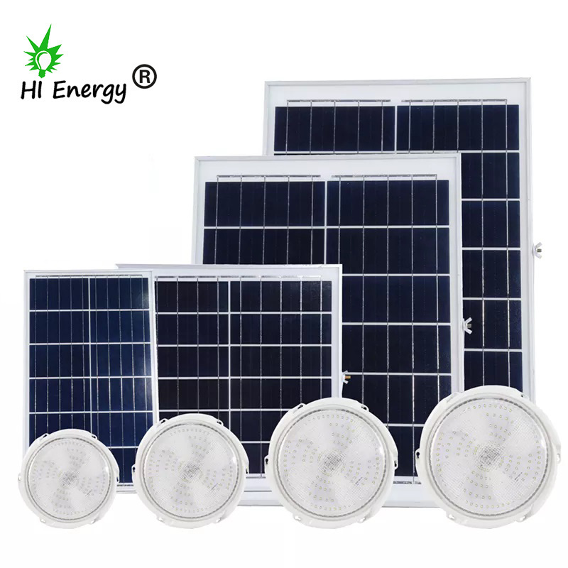 Hi Energy 3 light colors solar ceiling light rechargeable solar ceiling lamp remote control  50W 100W 150W 200W