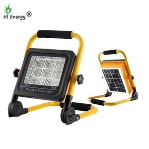 Hienergy Outdoor 50W Multifunctional Solar flood Light With Red/Blue Flash Warning Light Mobile Phone Charger Emergency light