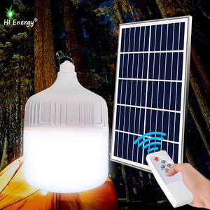 Hienergy  Solar LED Emergency Bulb With Remote Control Energy Saving Portable Camping Light With DC USB Chargeing