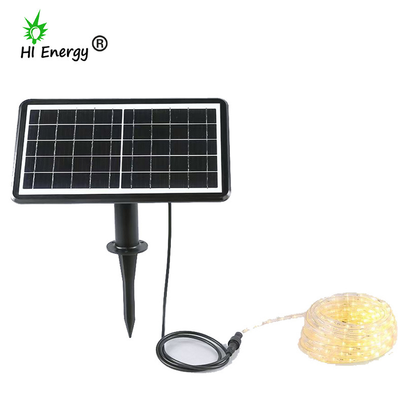 HiEnergy solar powered led strip lights flexible outdoor waterproof solar decorative garden light ip65 10m 20m