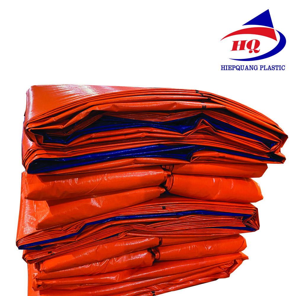 PVC Tarpaulin 200GSM Heavy Duty Dark Blue/Orange Yellow High Quality Premium Polytarp