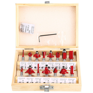 15PCS Router Bits Set Carbide Tipped Router Bits for Wood Woodworking Cutter Tool Safety Milling Cutters