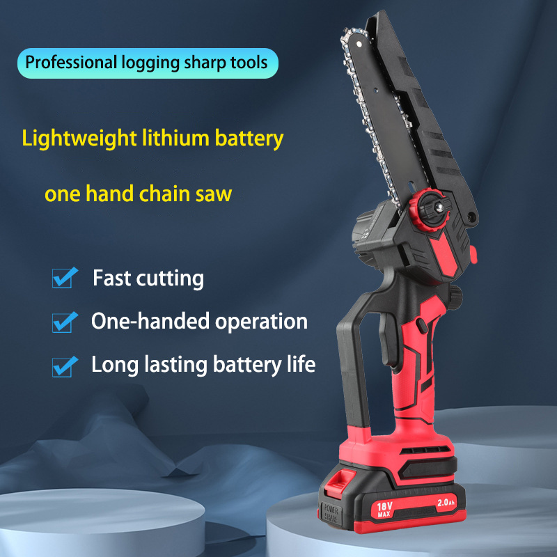 HEK-C108 Rechargeable handheld chain saw mini chainsaw battery powered electric saw cordless power tools garden tool sets