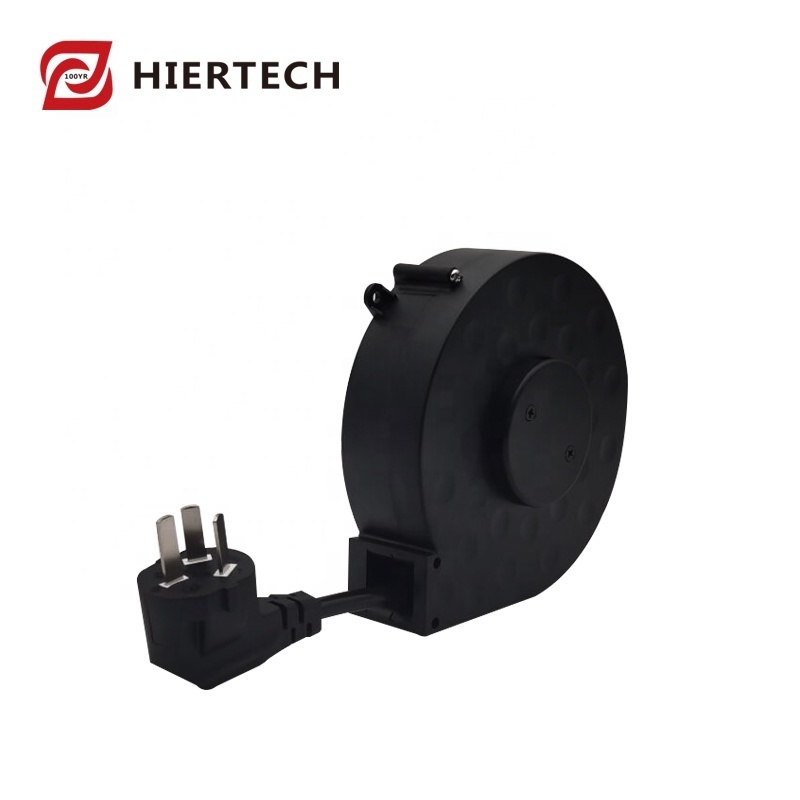 HIERTECH small automatic spring retractable cable reel black cord cable retractor