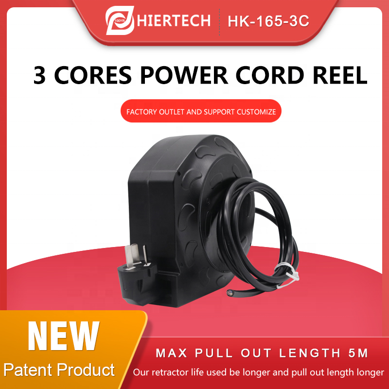 HIERTECH 5m auto-rewind  small retractable power cord ethernet cable reel and cable retractor  2022 NEW ARRIVAL