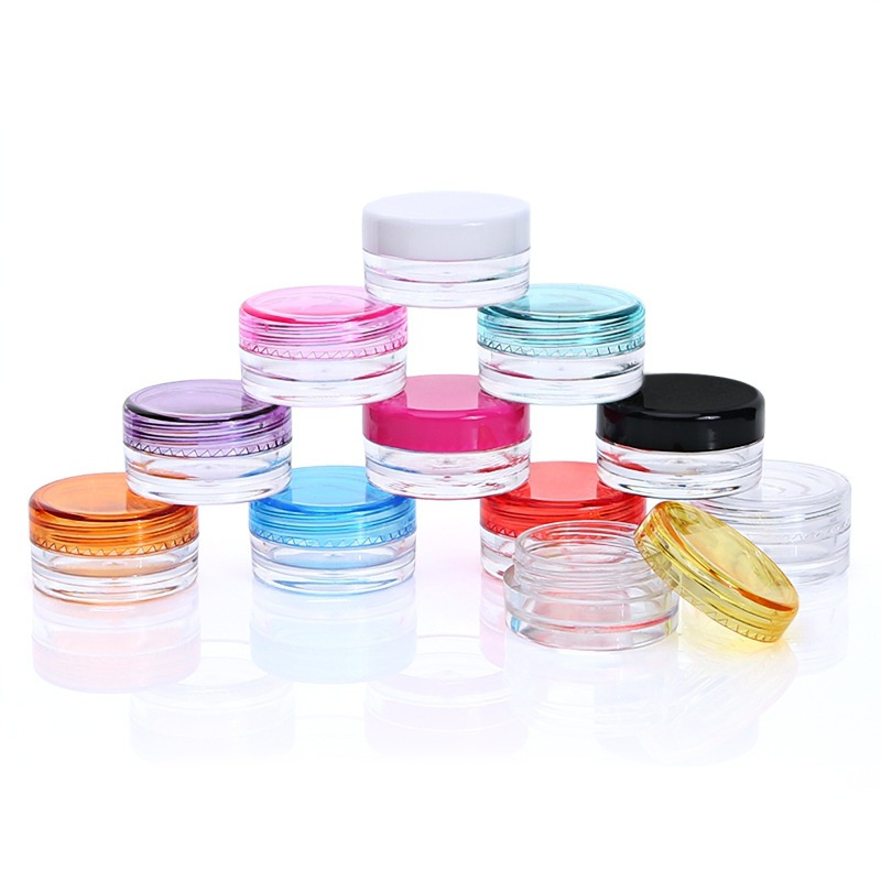 Mini 2ml 3ml 5ml 2g 3g 5g 10g 15g 20g 25g 30g Ps Clear Cream Jar Plastic Pot Transparent Cosmetic sample Container with Lid