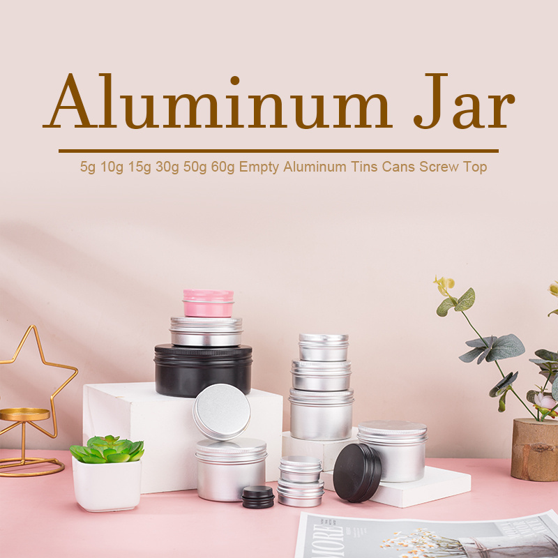 5g 10g 20g 1oz 2oz 4oz 30g 60g 120g aluminum cosmetic jars containers empty storage pot cream metal aluminum tin can