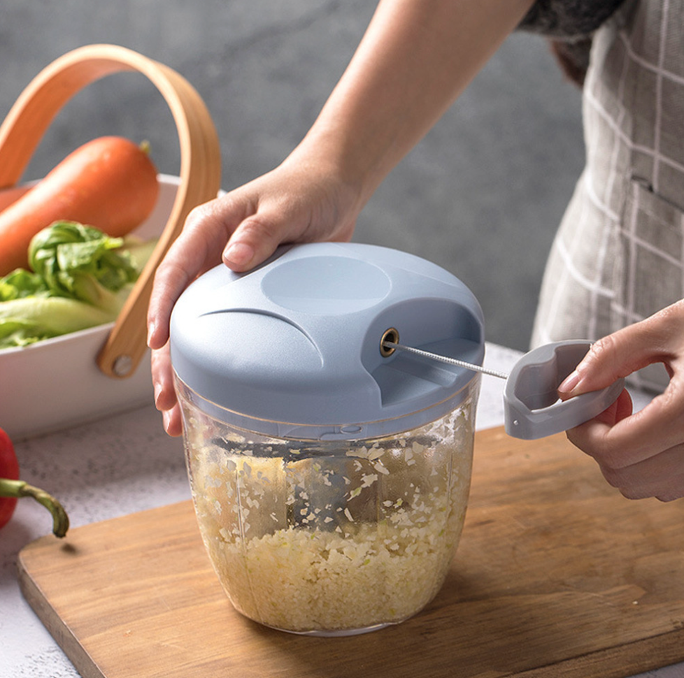 Popular Food Chopper 900ML Hand-Powered Portable Food Processor Manual Vegetable Slicer and Dicer