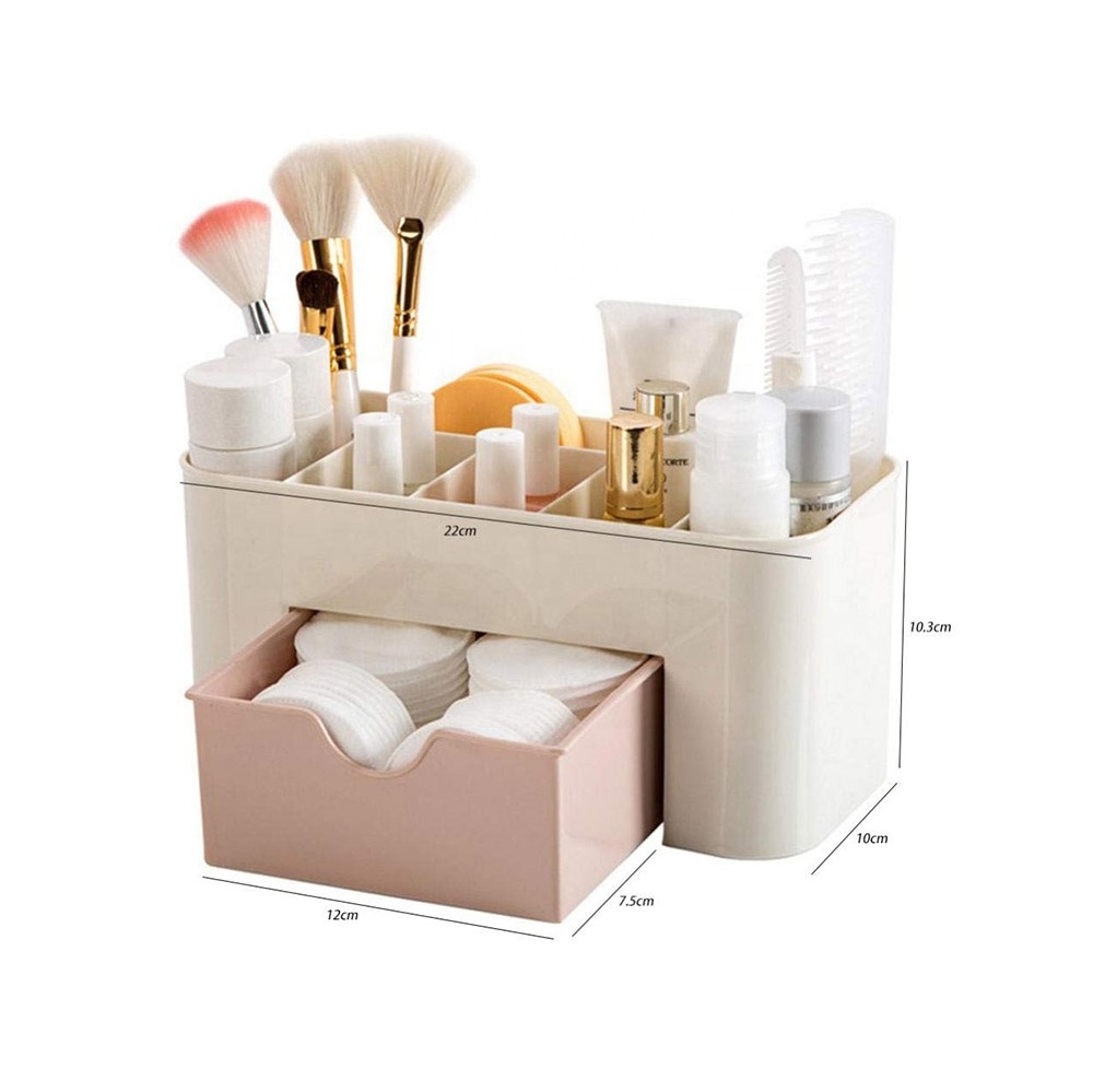 Popular Mini Desktop Makeup Organizer With Drawers for Brushes Lotions Lipstick Nail Polish Jewelry