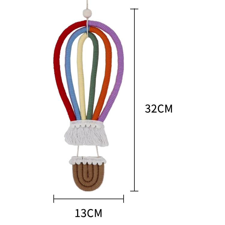 Nordic Style Cotton rope Hot Air Balloon Wall Hanging Ornament Decor Christmas Gift