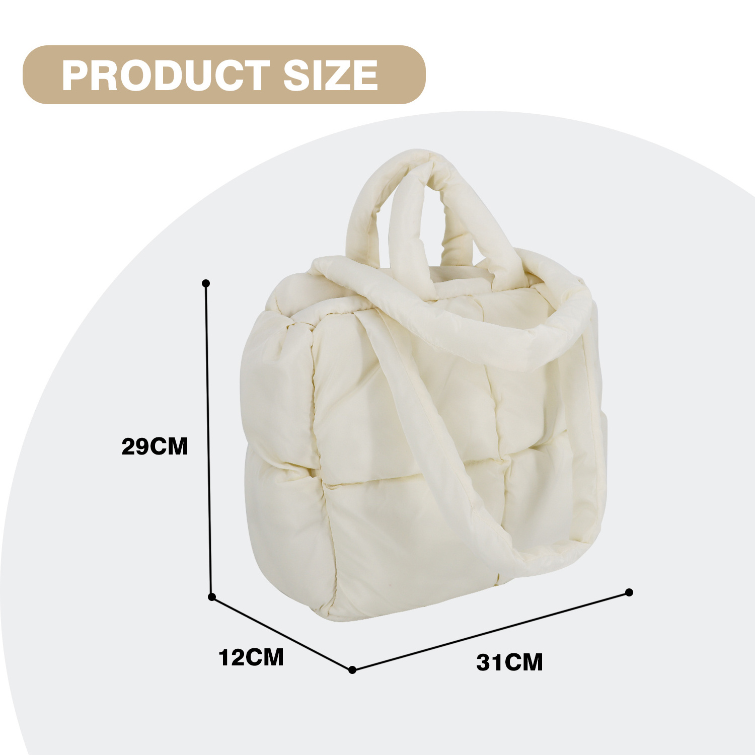 Down cotton puff bag handbag winter woven Tote Shoulder tote bag