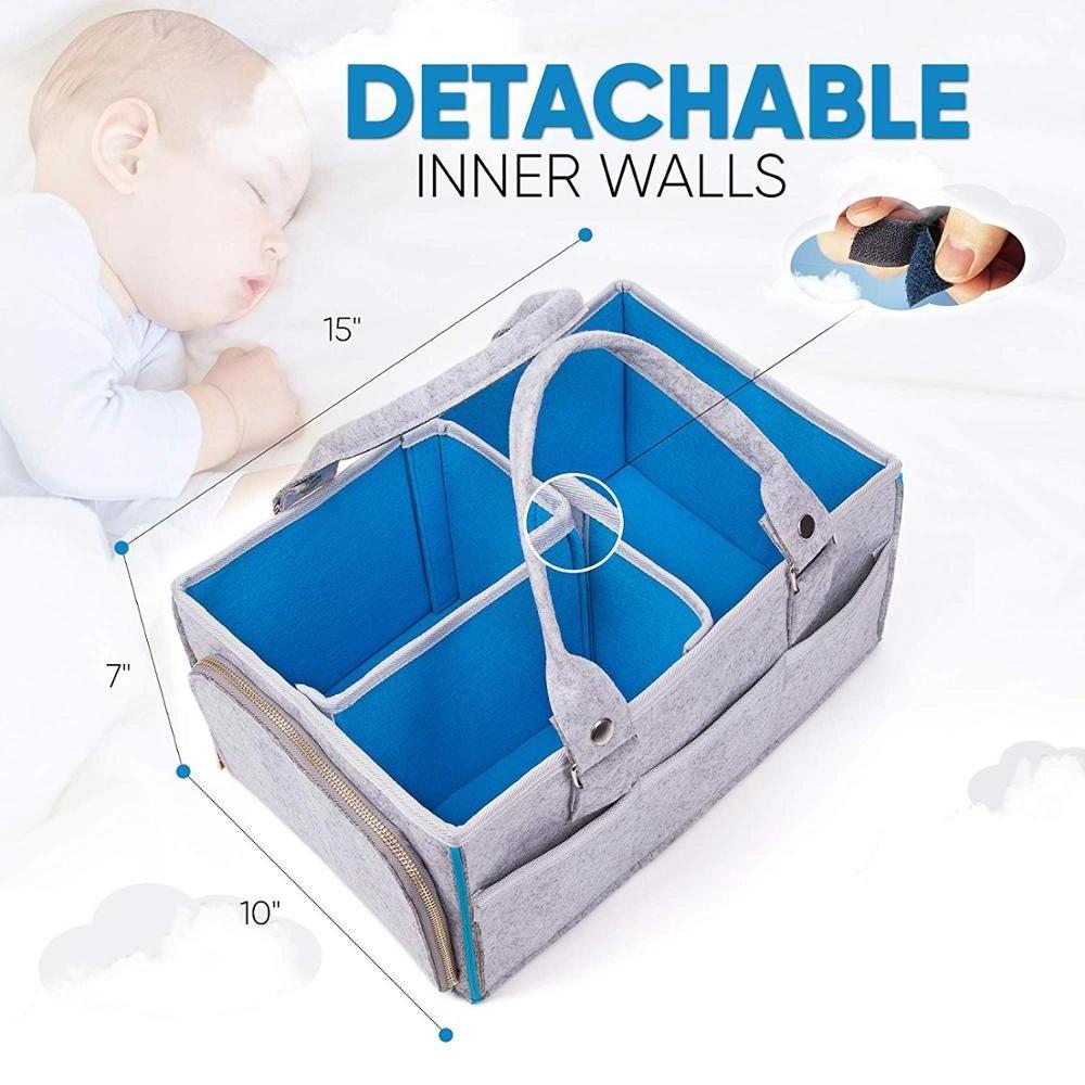 Hot Sale Baby Diaper Caddy Organizer Portable Felt Diaper Caddy Basket