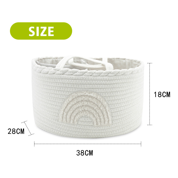 Large Capacity Woven Cotton Rope Basket For Diapers And Toys Baby Diaper Caddy Organizer Nursery organizer