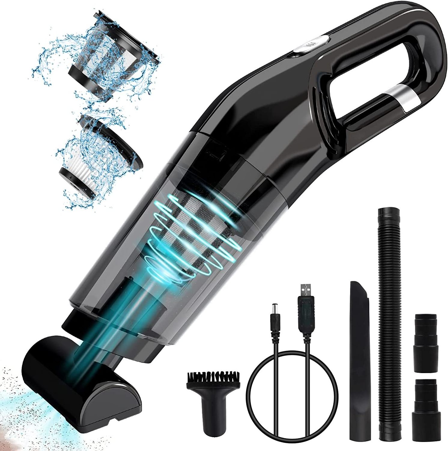 Rechargeable  Wet Dry Car Vacuum Cleaner Wireless  Handheld Vacuum Cleaner  Strong Suction Power Interior  Car Cleaner