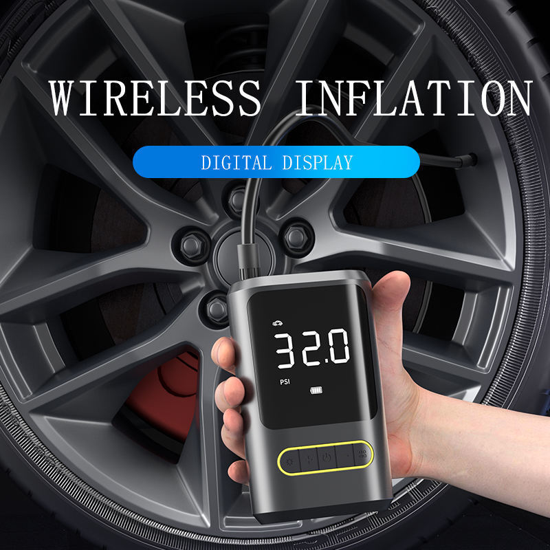 858  Portable 12V Air Compressor Car Tyre Inflator Heavy Duty Pump Tire Inflator for Car and home With LED Light