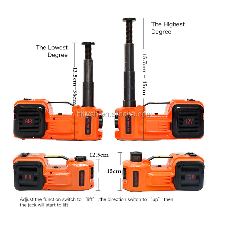 HF001 150W 12V car Jack 5T electric hydraulic floor jack 3 different lifting ranges available 13A