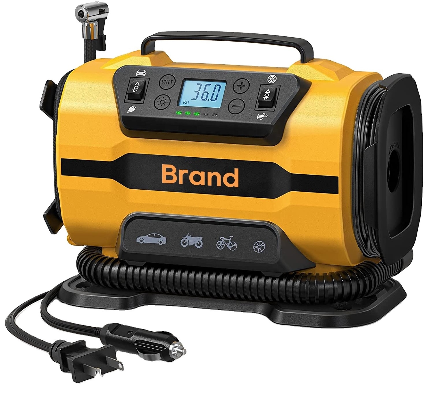 Portable Tire Inflator Air Compressor,12V DC/120V AC Dual Tire Pump For Bike,Car Tires with digital display