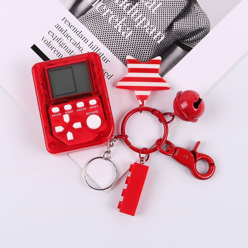 Post-80s memory mini game machine key chain couple Women's bag pendant car key chain creative fun gift