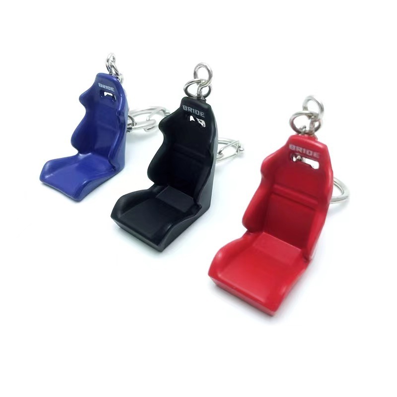 Creative Gift car seat key chain metal simulation F1 racing BRIDE driving chair key pendant wholesale