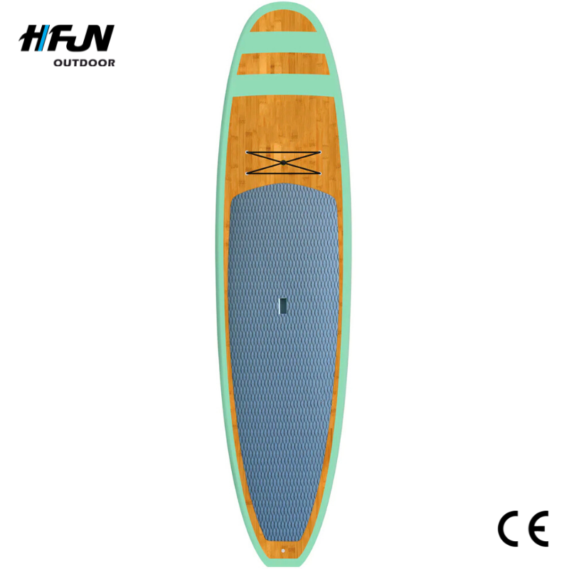 HIFUN Wholesale Double Chamber Paddle Board Wooden Surfboard Stand Up Paddle Board