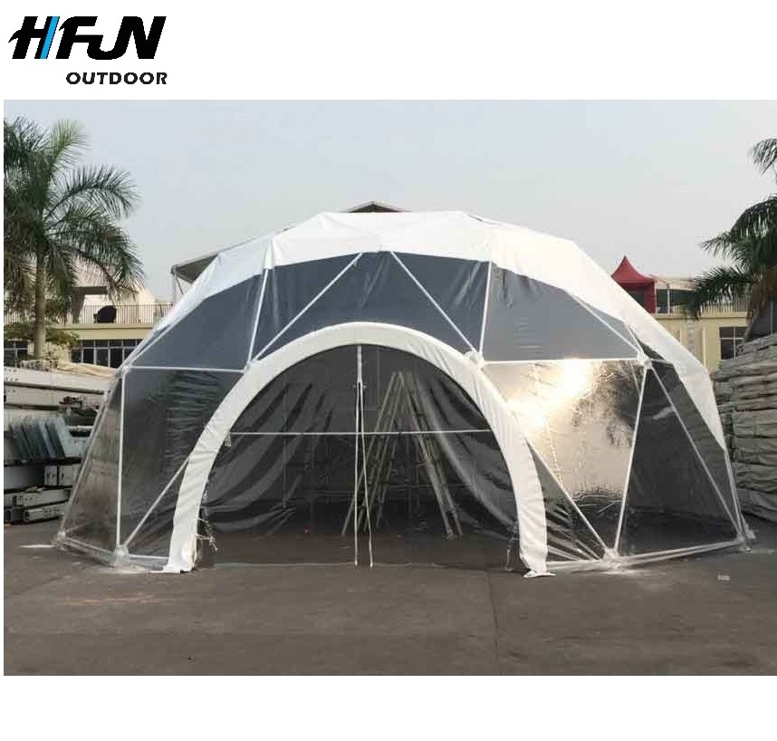 Camping Luxury Steel Frame Half Sphere White Bathroom Dome Tents