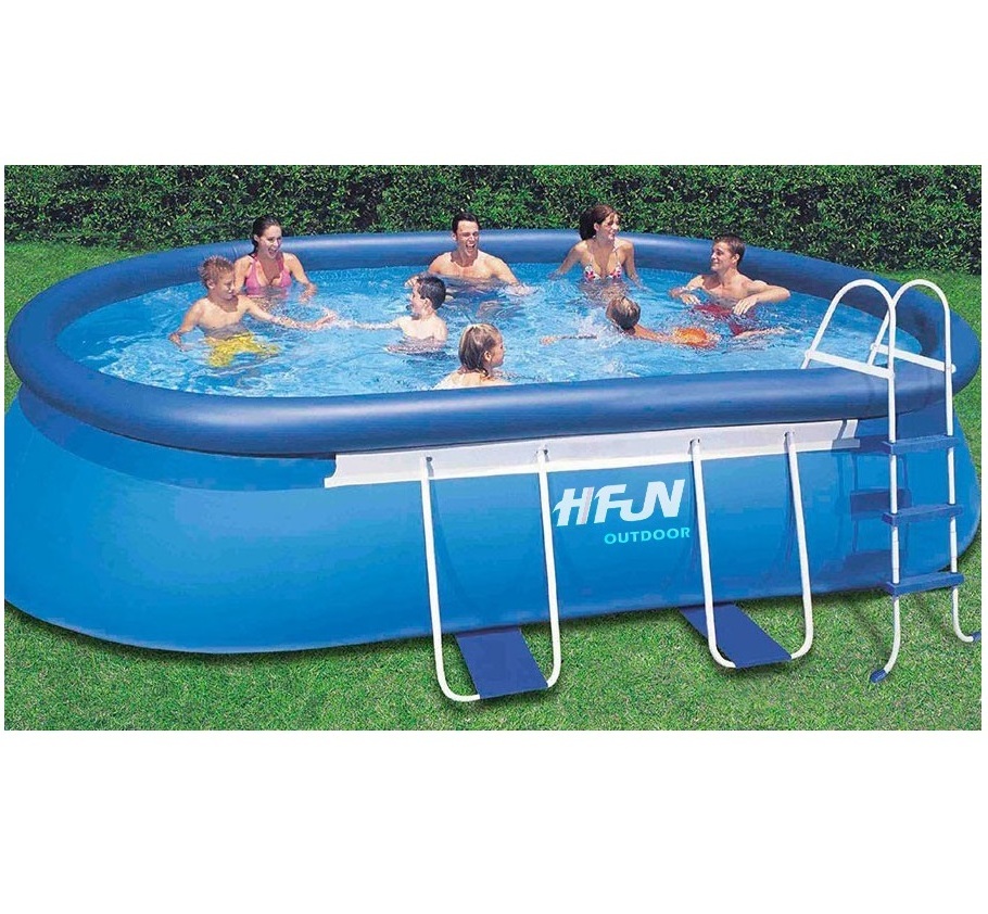 Outdoor Portable Oval PVC Inflatable Swimming Pools For Children Adult