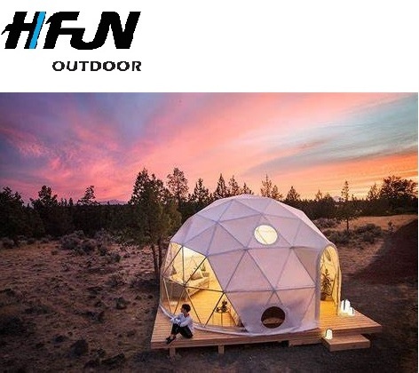 Camping Luxury Steel Frame Half Sphere White Bathroom Dome Tents