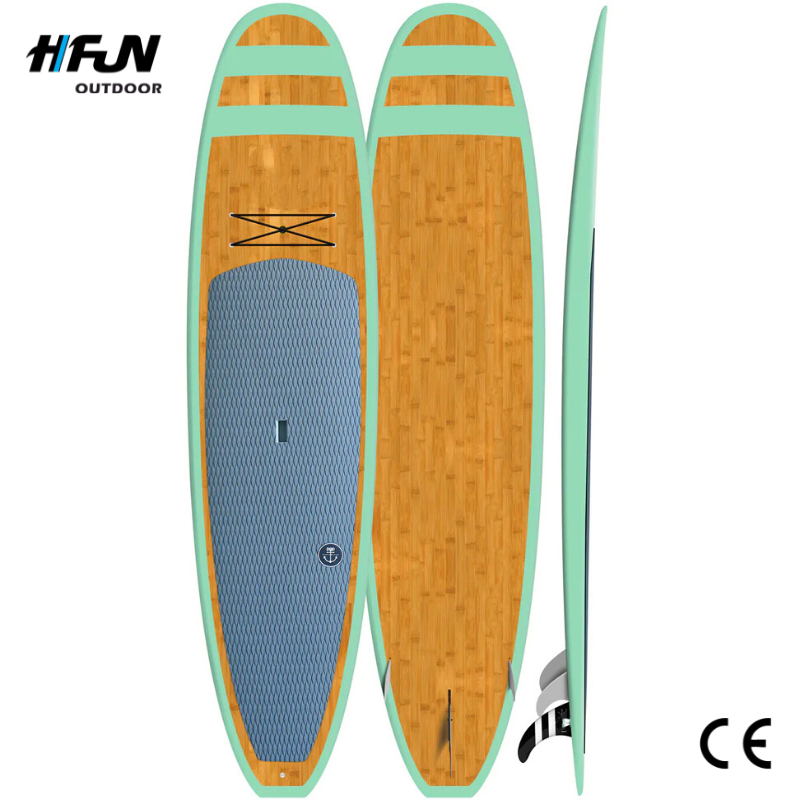 HIFUN Wholesale Double Chamber Paddle Board Wooden Surfboard Stand Up Paddle Board