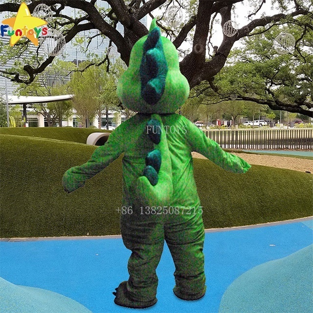 Funtoys Dinosaur Grass Green Dragon Barney Cosplay Mascot Costume For Adult