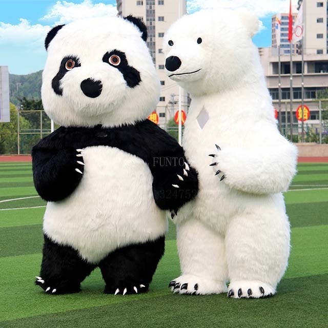 Funtoys CE Inflatable Panda Polar Bear Mascot Costume For Party