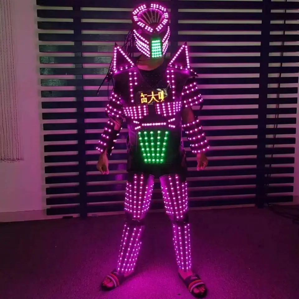 FUNTOYS Digital Screen LED Walker robot suit led party robot costume adult stage clothes luminous costume for dance performance