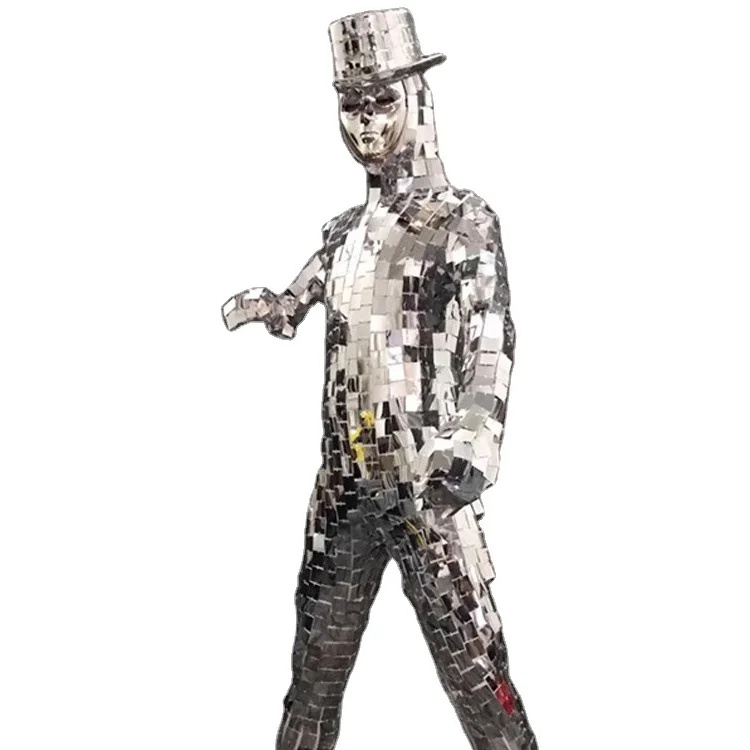 Funtoys 2023 Shiny Silver Mirror costume men popular star Performance Dance Show Bodysuit Singer Sequin Bodysuits costumes