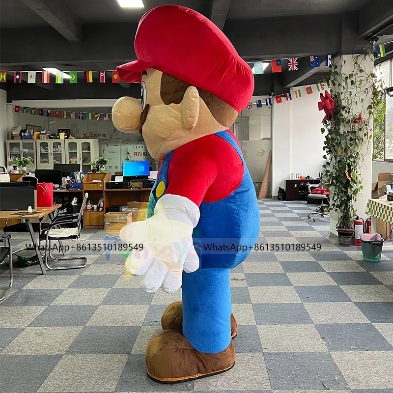 Funtoys Inflatable Super Mario& Luigi 2m Mascot Costume Customized Cartoon Halloween Anime Carnival Mascotte Costumes For Adult