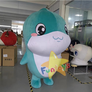 Funtoys Advertising custom inflatable walking cute dolphin costume inflatable plush dolphin Mascot costume for large event party