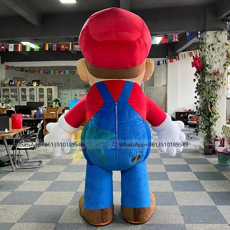 Funtoys Inflatable Super Mario& Luigi 2 Mascot Costume Customized Cartoon Halloween Anime Carnival Mascotte Costumes For Adult