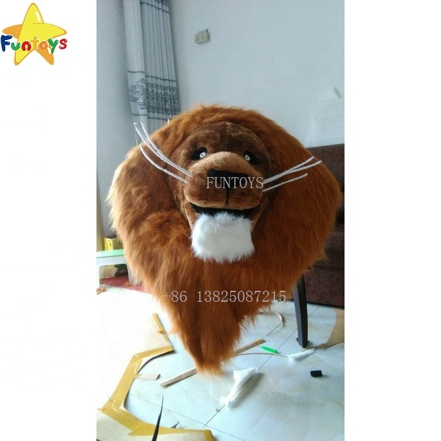 Funtoys CE Lion King Fursuit Mascot Costumes For Adults Christmas Halloween Fancy Dress With Long Hair