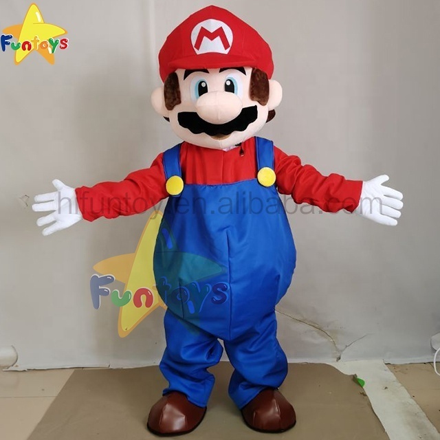 Funtoys Super Mario& Luigi 2 Mascot Costume Customized Cartoon Halloween Anime Carnival Mascotte Costumes Promotion For Adult