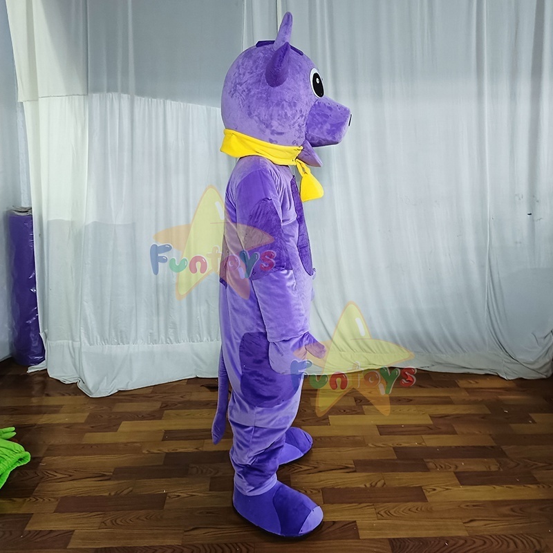 Funtoys Customize Purple Milk Cow Dairy Cattle Mascot Costume Plush Fur Cartoon Cosplay Carnival Farm Pasture For Adult