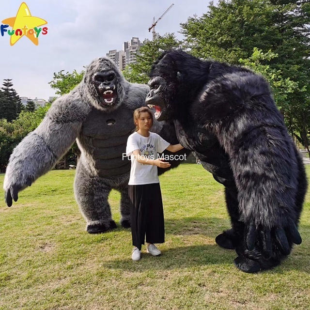 Funtoys Inflatable Dinosaur Dragon Gorilla Mascot Costume King Kong Fursuit Black Macotte Christmas Halloween For Adult